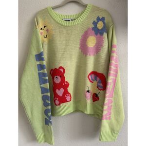 Reclaimed Vintage ASOS Plus Sweater With Gummy Bear Print-Multi Color Size 20